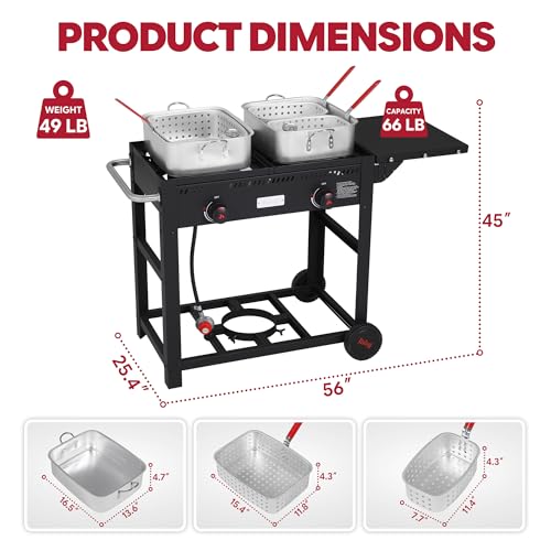 Outdoor Propane Deep Fryer with Movable Cart (36 qt)