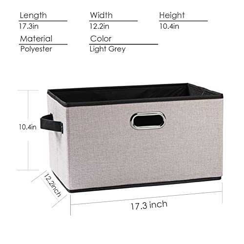 Larger Collapsible Storage Bins for Closet [5 (Light Grey / Jumbo(5-Pack))