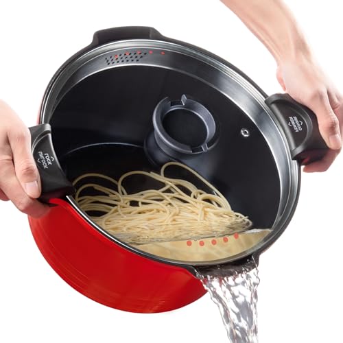 8.5qt Pasta Pot with Strainer Lid (Red)