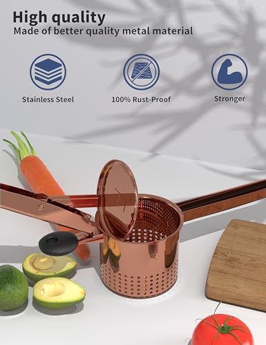 Large 15oz Potato Ricer (Rose Gold-Black)