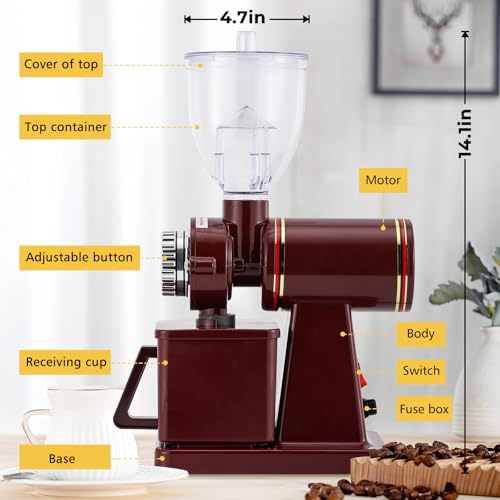 Electric Burr Coffee Grinder (Red)