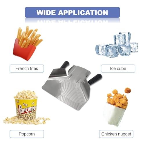 Stainless Steel French Fry Bagger Scoop Dual Handle for Popcorn
