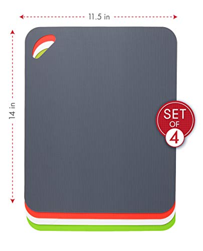 Heavy Duty Cutting Board Grippmat (11.5 x 14 inches / Gray, Red, White and Green)