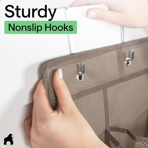 Over the Door Shoe Organizer (Beige / 24 Pockets/4 Hooks)