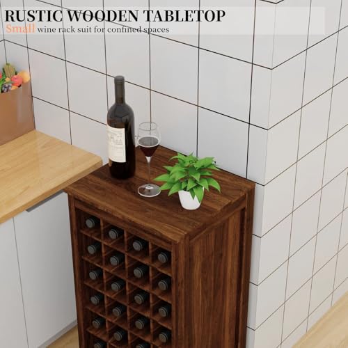 8 Tier Freestanding Wine Rack Wood (32 Bottles / Walnut)