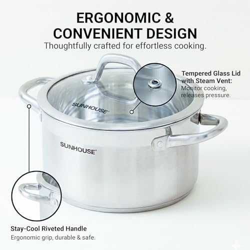 Whole Clad 12 Quart Stainless Steel Stock Pot with Lid