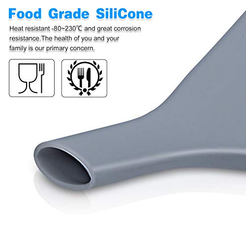 Fan Shaped Silicone Funnel for Filling Bottles Collapsible Funnel for Kitchen Use Foldable Funnels for Water Bottle Liquid Transter Food Grade for PowderFDA Gray (Grey)