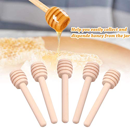 Premium 50 Pack 3 Inch Mini Wooden Honey Dipper Stick (50PACK)