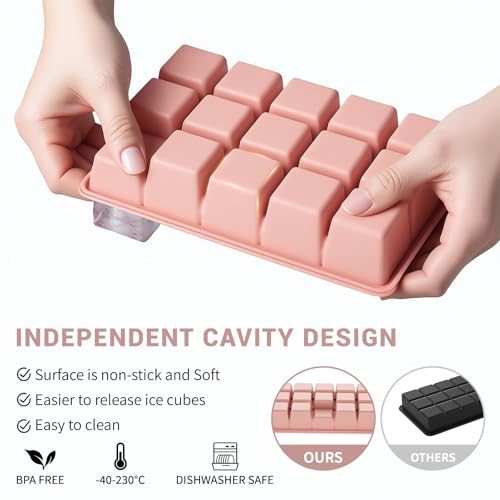 Silicone Ice Cube Tray 3 Pack (Mint+Pink+Blue / Ice Cube Tray 3 Pack)