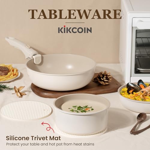 Nonstick Pots and Pans Set (Beige Taupe / 20 Pack)