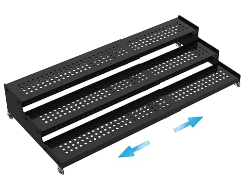 Expandable Spice Rack organizer with 3 (Black / 1 PACK/BLACK)