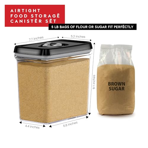 Large Airtight Food Storage Containers (07 - 3.8 liters & 0.77 liter (Set of 4))
