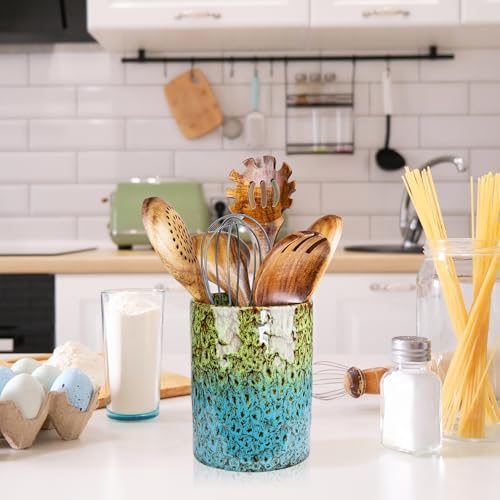 Utensil Holder (Green & Blue)
