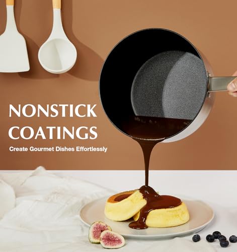 Stainless Steel Saucepan Set (Black / 1+2+3 Quart)