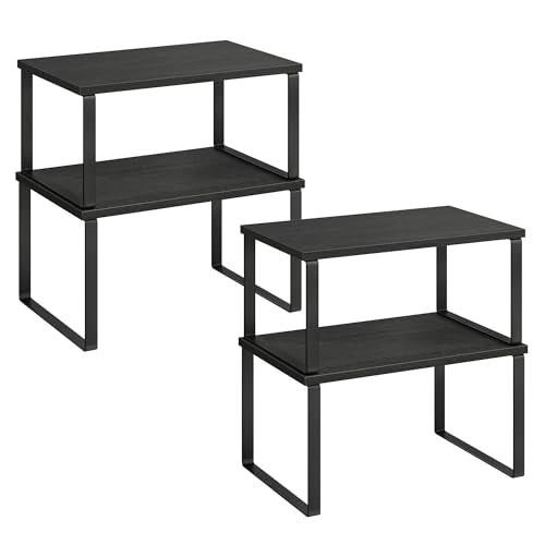 Cabinet Organizer Shelf (Ink Black + Ebony Black / 2*S (5.4"H) + 2*S (6.2"H))