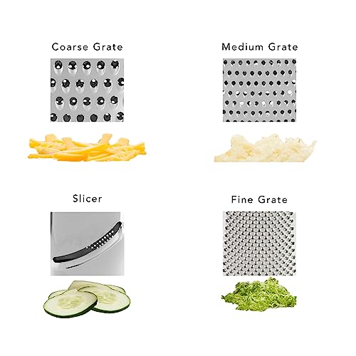 Gourmet Box Grater with Detachable Measuring Container and Lid