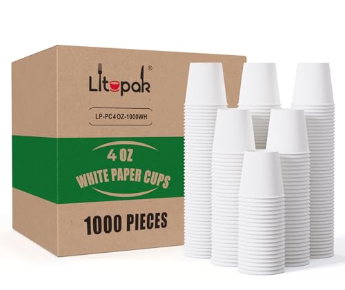 1000 pack 4 oz Disposable Paper Coffee Cups (4oz-white)
