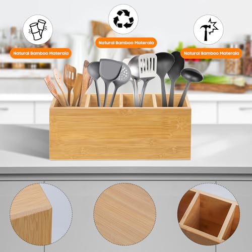 Wingsife Utensils Holder with 4 Compartments