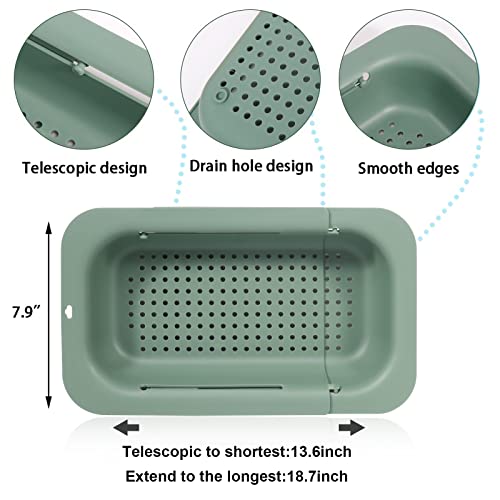 Collapsible Sink Colanders and Strainers Basket Extendable Plastic Fruit Vegetable Strainer Drainer Basket for Kitchen