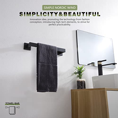 12 Inch Single Towel Bar (Matte Black / 12-Inch (2 Pack))
