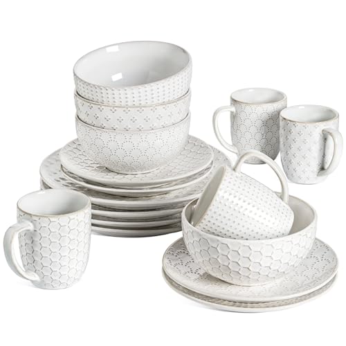 Ceramic Dishes Set for 4 (Dinnerware & Mug 16 pieces)