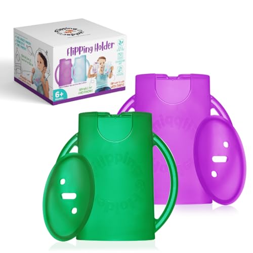 Squeeze Proof Food Pouch Holder for Toddlers (Green & Purple)