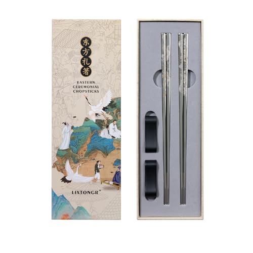 Dragon & Phoenix Reusable Stainless Steel Chopsticks (Stainless Steel)