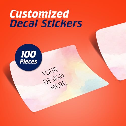 100 Custom Vinyl Stickers (Watercolor / 6x4)