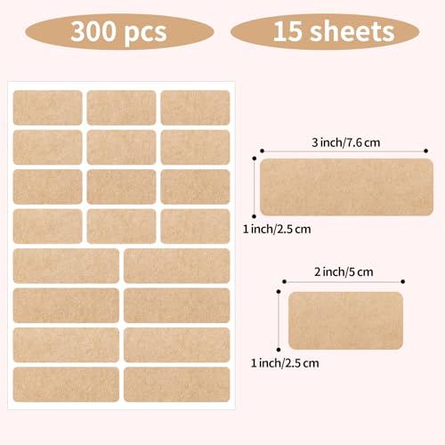 Kraft Label Stickers Removable Writable Gift Labels
