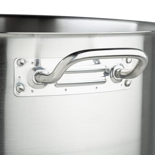 Silver 80 qt Stainless Steel Stock Pot with Cover (80 Quarts / Pot With Cover)