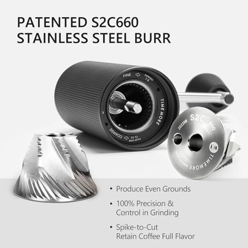 Manual Coffee Grinder Chestnut C3S Max Capacity 30g with CNC Stainless Steel Conical Burr (Black / Chestnut C3S Max)