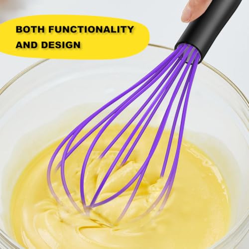 Silicone Whisk 10" Kitchen Whisk (Purple / 1-Pack)