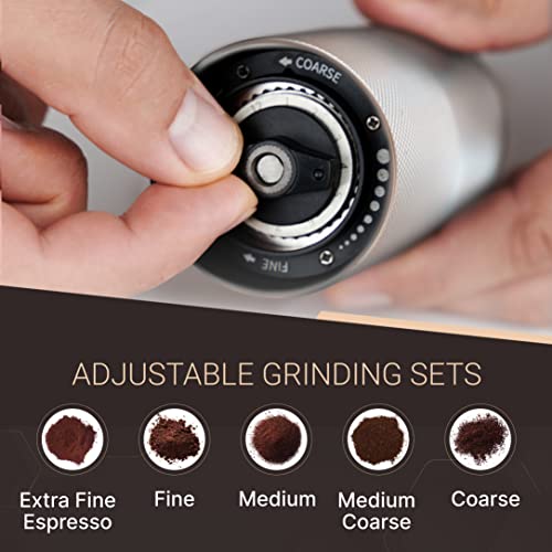 Premium Manual Coffee Grinder for Espresso (Silver)