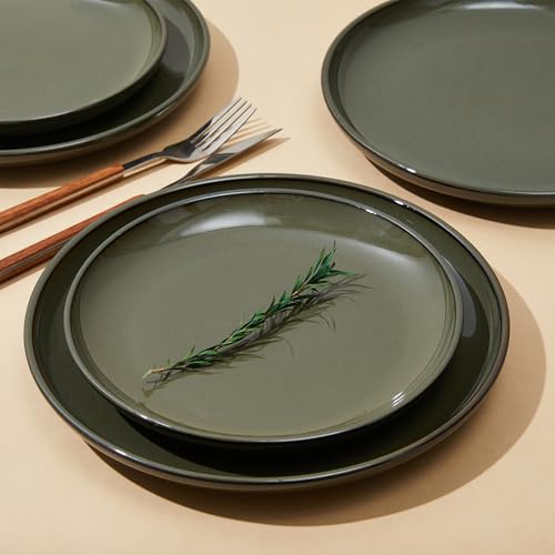 Stoneware Dinnerware Sets for 4 (Blackish Green / Set (12pcs))