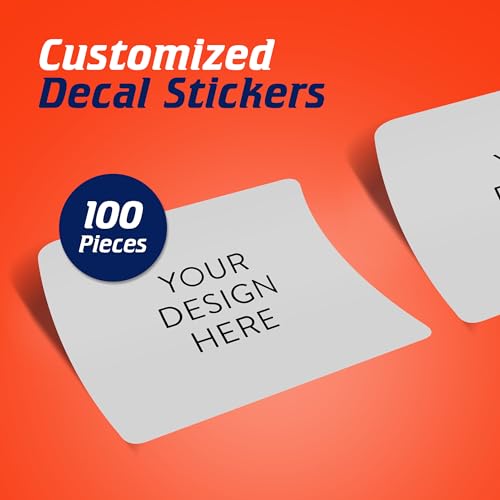 100 Custom Vinyl Stickers (Gray / 6x4)