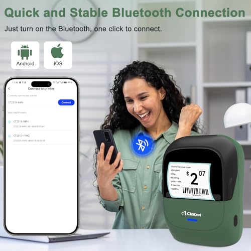 Thermal Label Maker Machine (Green)