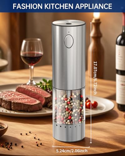 Stainless Steel Electric Pepper Grinder (Silver)