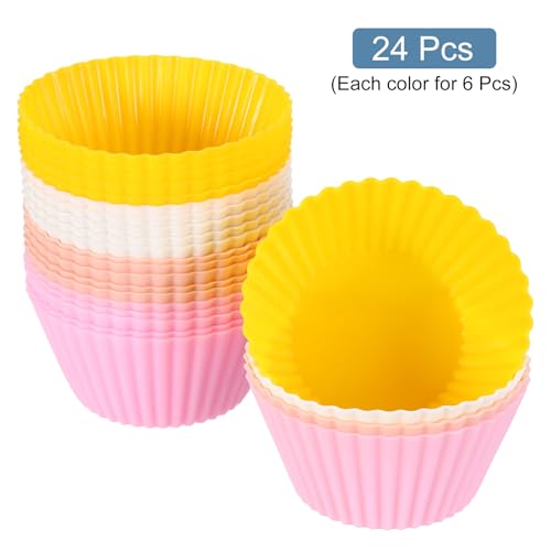 24Pcs Silicone Cupcake Liners (Multicolor / 2.8")