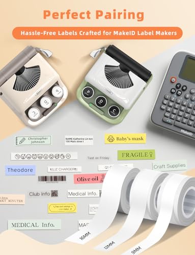 E1 Q1 Label Maker Tape Refills (2 Transparent & 3 White)