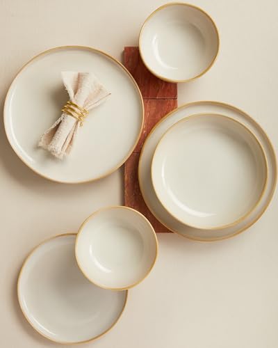 Plates and Bowls Sets (Yellow White / Set (16pcs))