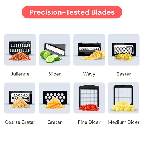 Pro Original Vegetable Chopper & Mandoline Slicer Kitchen Gadget (Stainless Steel / 8 in 1)