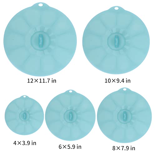 Silicone Lids for Food Storage (Clear Turqouise)