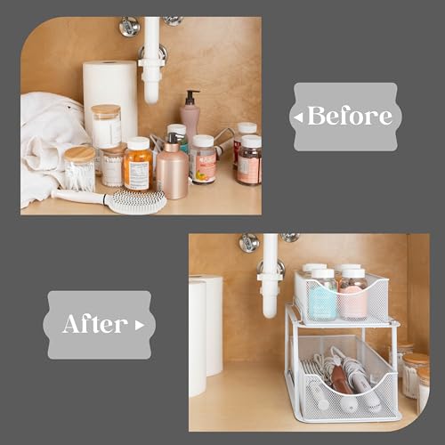 Pull Out Under Sink Organizer (2 Pack / White)