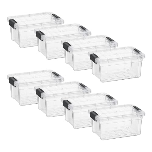 1.85 Quart Clear Plastic Storage Boxes with Lids (1.85 Qt)