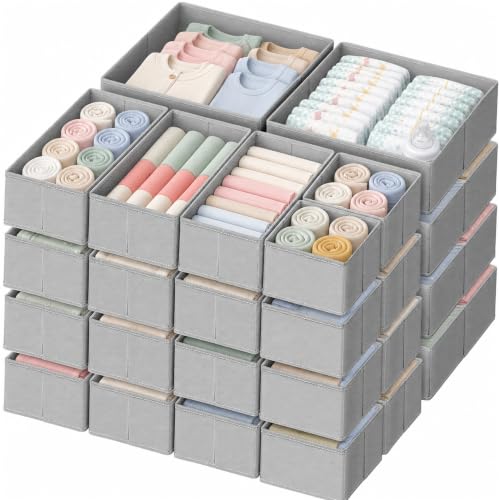Drawer Organizer Clothes (Grey / 24PACK)