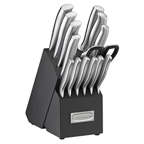 C77SS 15PG 15pc German Stainless Steel Hollow Handle Cutlery Block Set (15-Piece / Texured Hollow Handle)