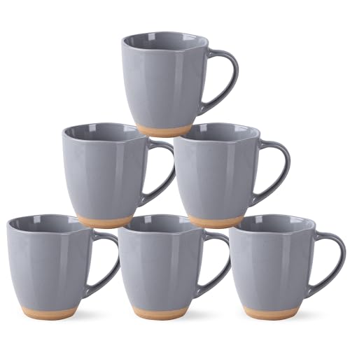 12oz Ceramic Coffee Mugs set of 6 (Limestone / Set of 6)