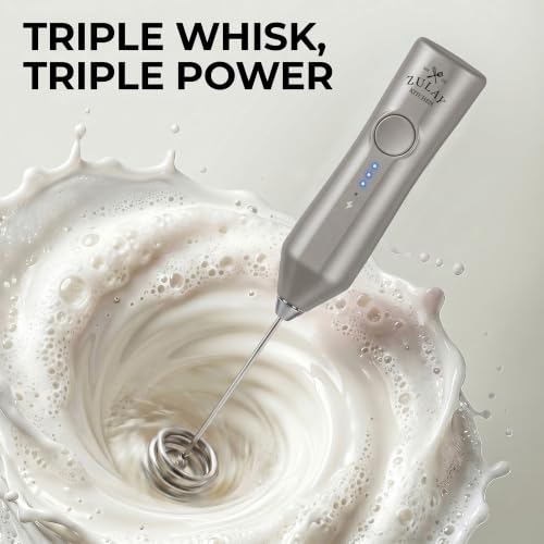 Rechargeable Milk Frother Handheld (ZK Dynamic Tornado Light Gray / Rechargeable Z1 Motor Max)