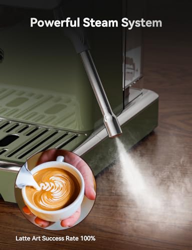 Professional Retro Espresso Machine with 58mm Portafilter (Green)