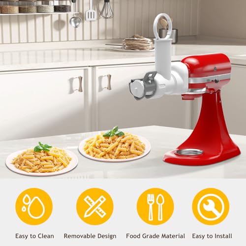 Pasta Maker Attachment for Kitchenaid Stand Mixer with 6 Different Shapes of Pasta Outlet
